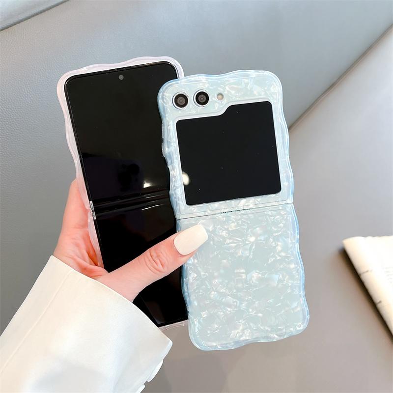 Product Introduction of Vỏ cho Samsung Galaxy Z Flip3 Flip4 Flip5, vỏ mã sóng, họa tiết vỏ Hauteur, vỏ mềm gấp, bảo vệ chống sốc, nắp lưng 12
