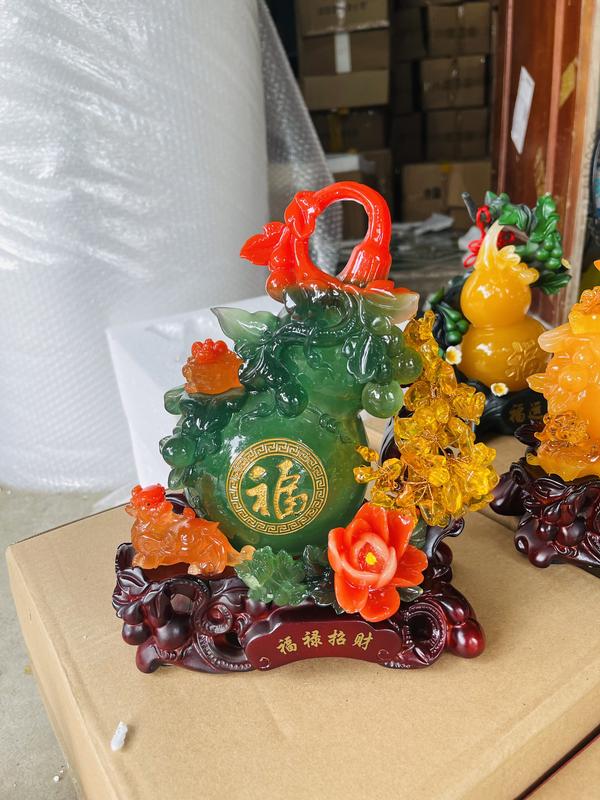 Tượng Hồ Lô-Cây Kim Tiền Tài Lộc-Hoa Mẫu Đơn-Tỳ Hưu-Thiềm Thừ Phong Thuỷ Rước Tài Lộc Decor Phòng Trang Trí Nhà 9