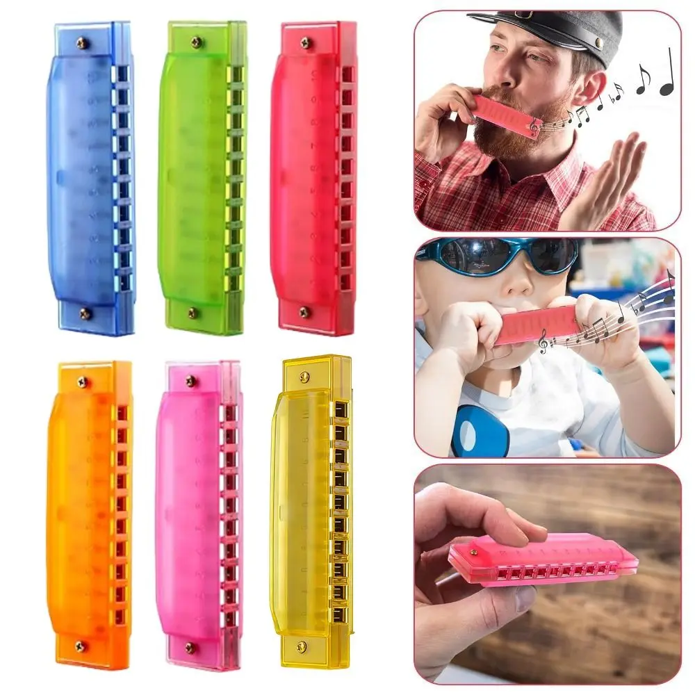 Ideal for Folk Blues Clear Tuning 10 Hole Harmonica Translucent Durable ...