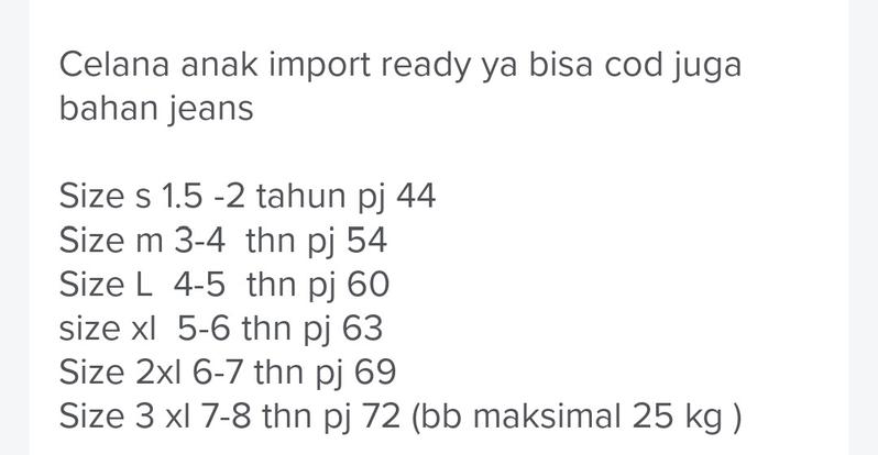 Product Introduction of jeans prili import 1.5 sd 8 thn 0