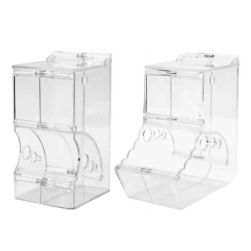 Hamster Rabbit Food Dispenser Feeder Plastic Clear Automatic Pet Feeder For Hamster Guinea Pigs Rabbit Food Bowl Container 7