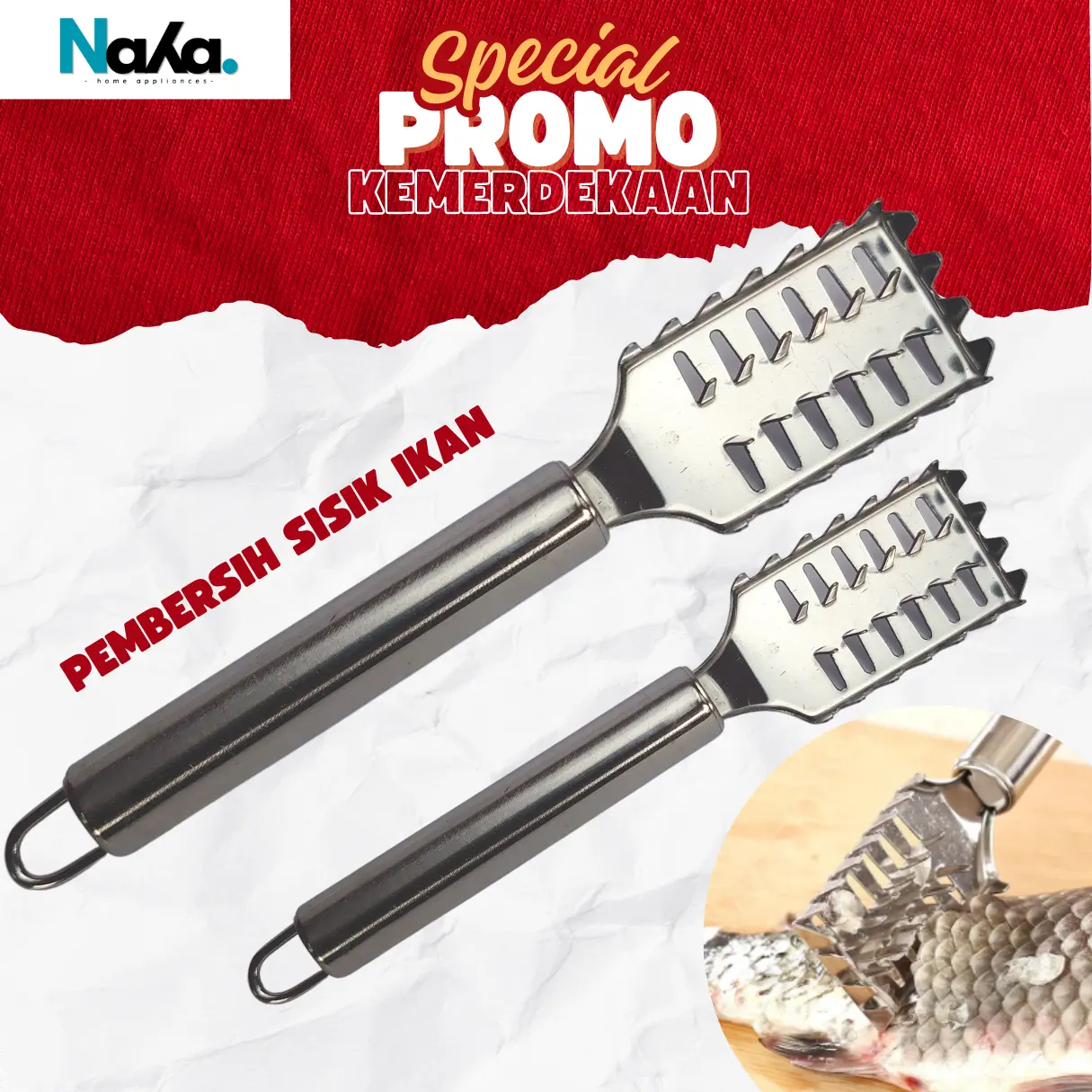 Alat Pembersih Sisik Ikan Bahan Stainless Steel Alat Pengupas Kerokan Sisik Ikan Praktis