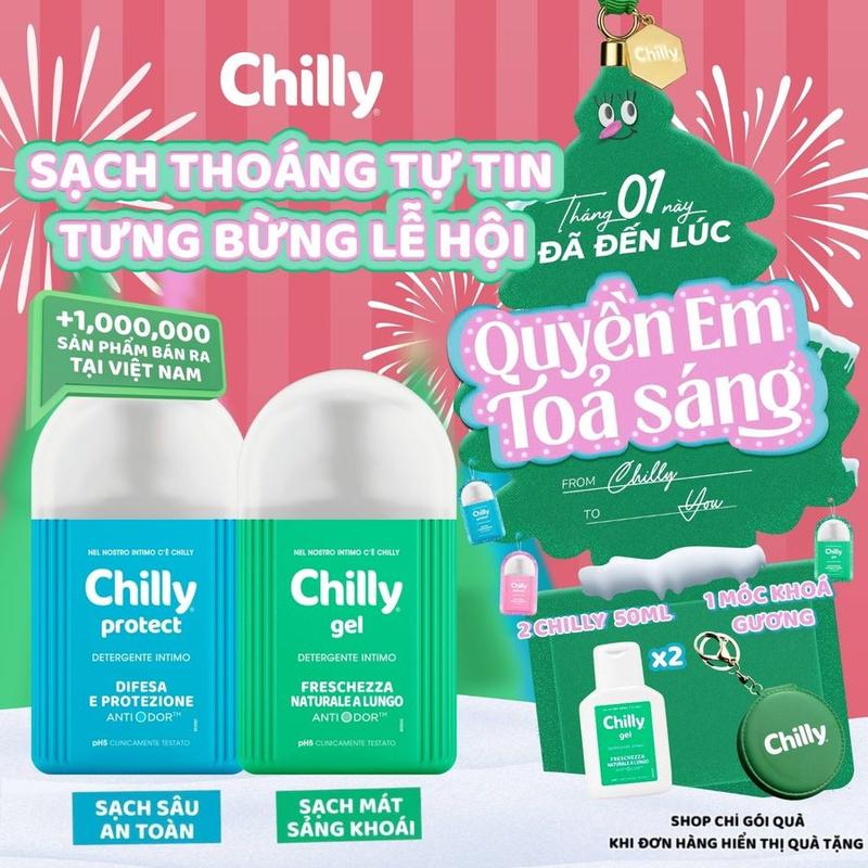 Combo 2 lọ Dung dịch vệ sinh phụ nữ Chilly Gel + Chilly Protect - Lọ 200ml
