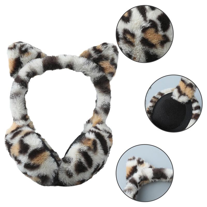 Women's Fur Winter Warm Cat Glittering Sequins Soft Fluffy Earmuffs 1