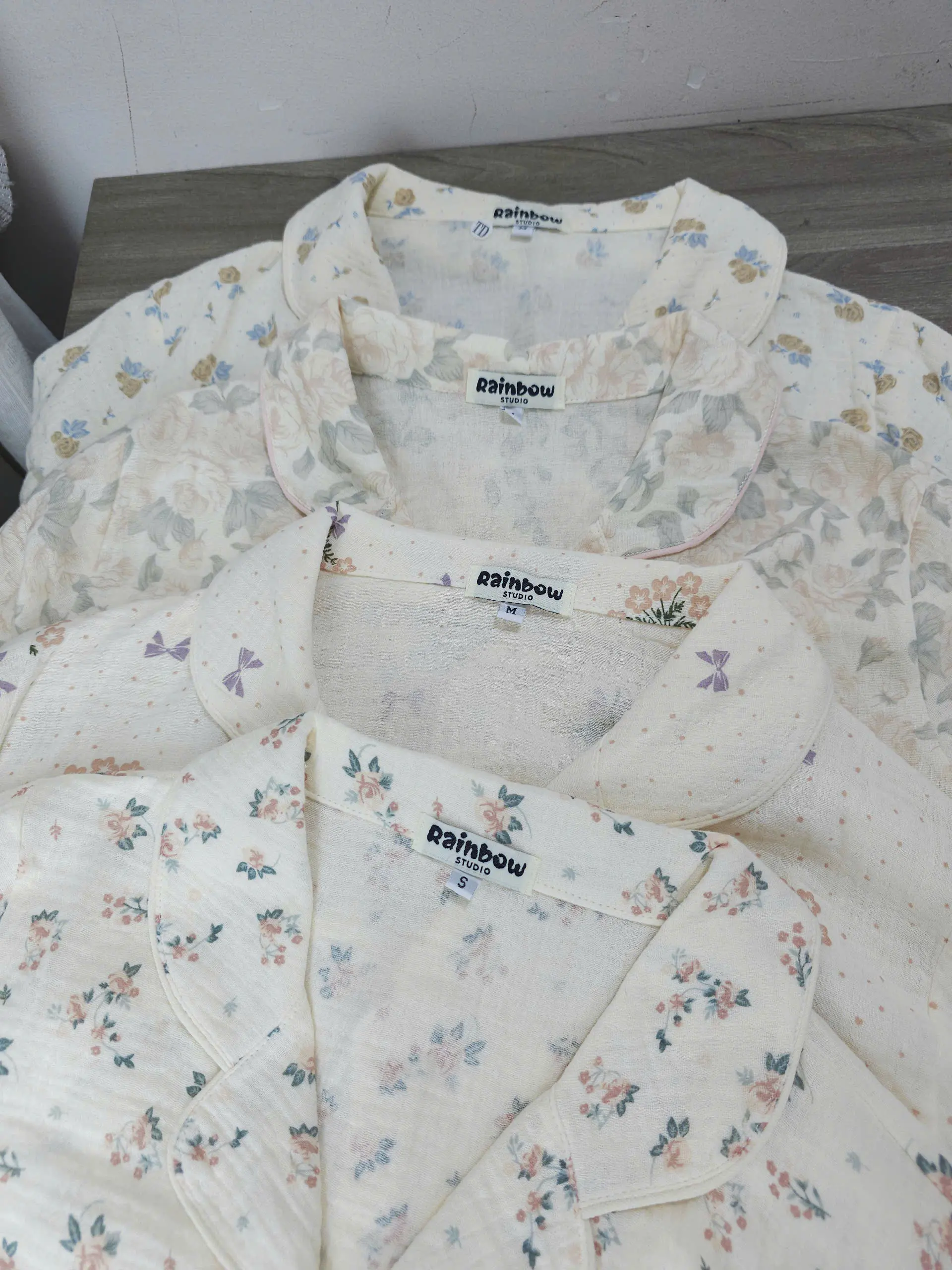 Pijama tay dài quần dài xô muslin 100% cotton