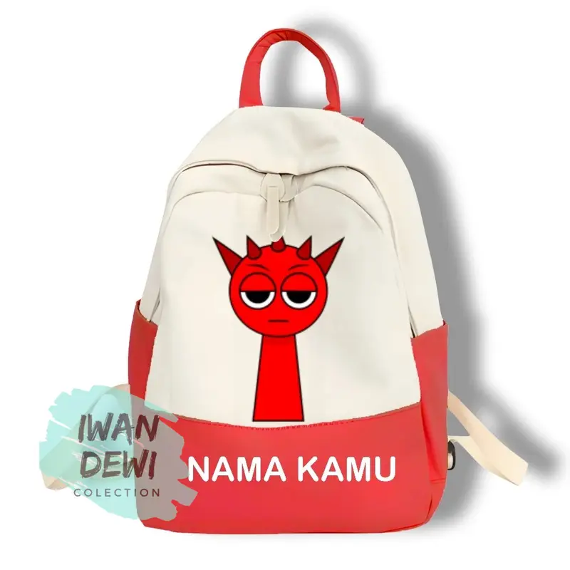 Tas Anak Sprunki Incredibox Karakter - Ransel Sekolah Custom Nama, Kuat & Tahan Air 2