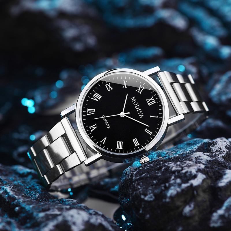 Product Introduction of Men Casual Stainless Steel Mesh Belt Watch Simple Dial Quartz Watch Round Dials Business Wristwatch Erkek Kol Saati Reloj Hombre 4
