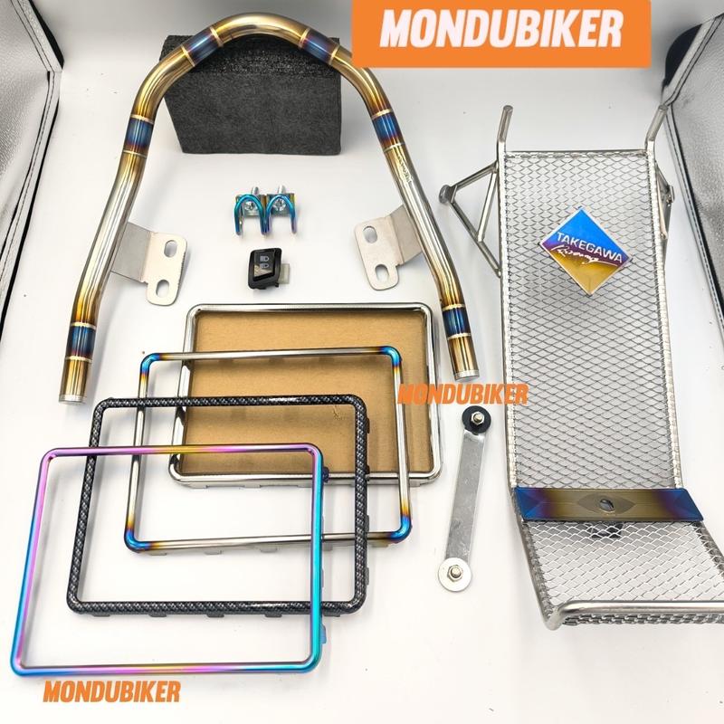 Tặng 2 móc U 7m Combo baga xiken + tay xách khò+ khung biển cho xe máy wave 110 wave A 2017-2025 wave RS wave 50cc 100cc Phụ Tùng Phụ Kiện