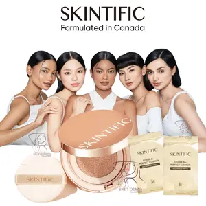 SKINTIFIC Cover All Perfect Cushion High Coverage Poreless & Flawless SPF35 PA++++ BPOM Concealer Foundation