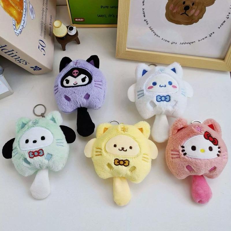 ￼Thú bông mini nhỏ xinh Sanrio Kuromi Cinnamoroll Pochacco My Melody,có móc khóa 5
