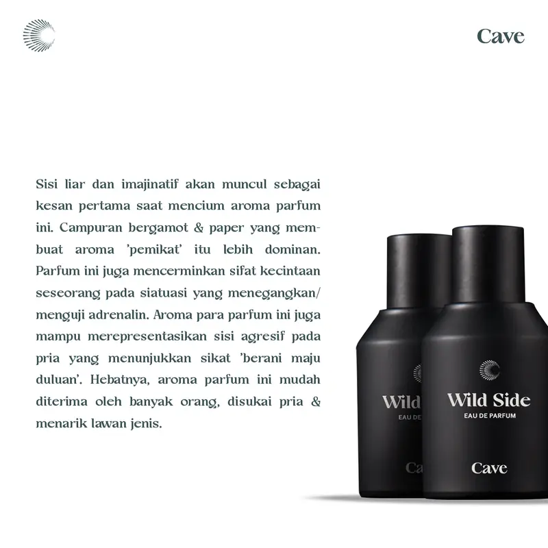 Cave Extrait de Parfum Wild Side - Parfum Lokal Pria Fresh Spicy Tahan Lama 3