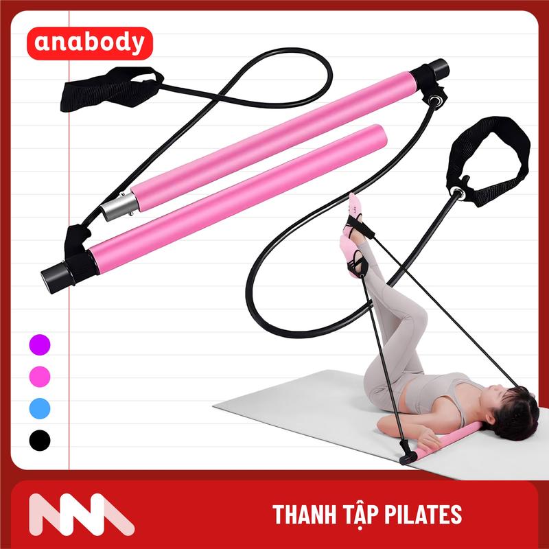 Thanh Tập Pilates Có Dây Cao Su Kháng Lực Tập Tập Gym - Tập Yoga Toàn Thân Đa Năng