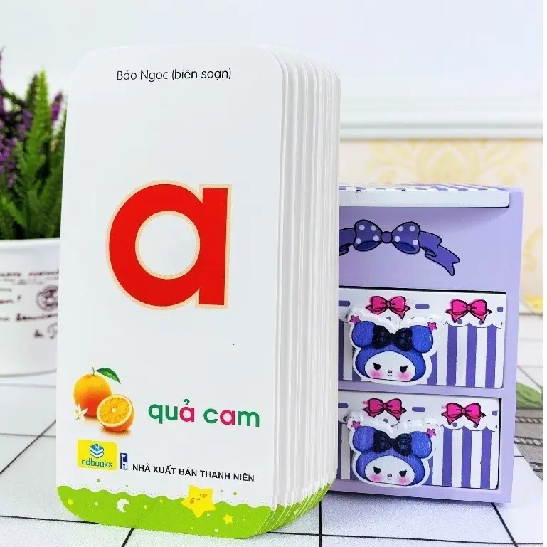 Thẻ học chữ cái và số đếm, bộ 40 thẻ học dạy chữ và số thông minh cho bé 1