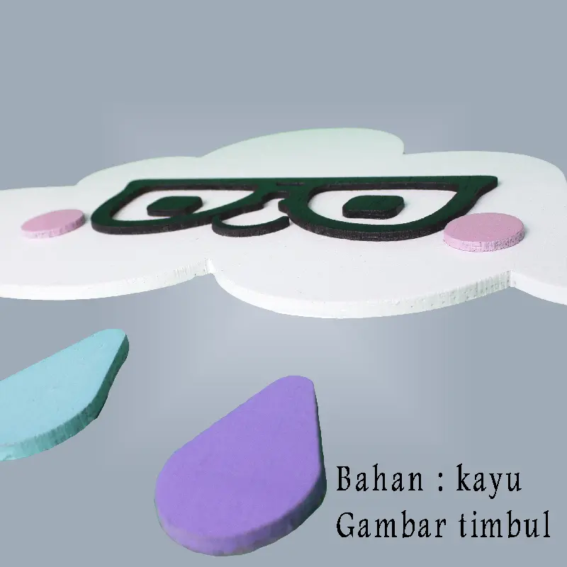Hiasan Dinding Kamar Anak Model Awan 30x18cm 1
