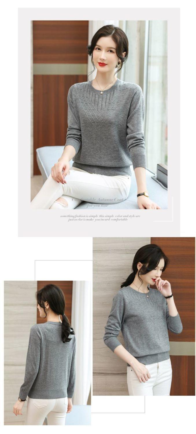 Product Introduction of Áo Len Dài Tay, Hàng Mới Về Mùa Thu Năm 2025, Cổ Tròn, Áo Lớp Nền Dệt Kim, Phong Cách Phương Tây Cho Phụ Nữ Trung Người Già, Áo Sơ Mi Nhỏ Áo Thời Trang Dễ Phối Đồ, Được 5871 Người Đánh Giá Cao. 19