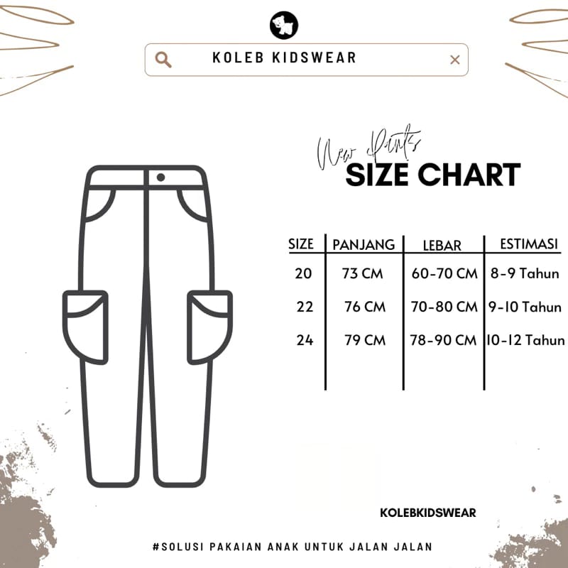 4 pcs celana cargo anak laki laki usia 1-12 tahun-jogger cargo anak laki laki Distro
