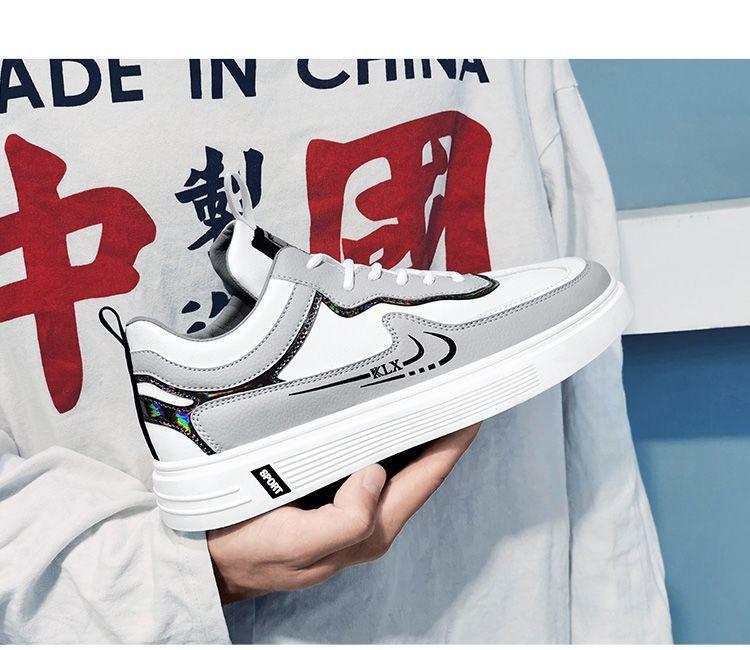 Product Introduction of 2024 Spring New Korean Men's Shoes Student Sports All-Match Canvas Board Shoes Casual White Shoes Ins Trendy Men's Shoes Runner Athletic Trainers Training 13