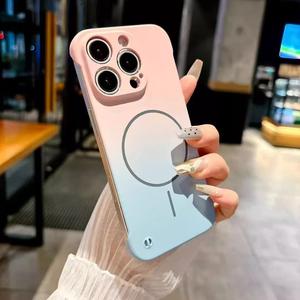 Ốp Điện Thoại Không Khung Từ Tính Gradient Tương Thích Với iPhone 17pro, Ốp Điện Thoại i15promax, 14pro / 13, Có Lỗ Chính Xác, T4B06-02