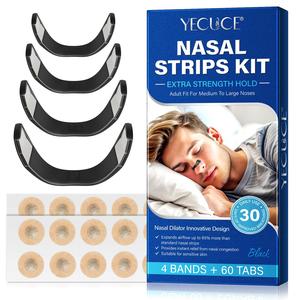 Nose Magnet Breathing Nasal Strips Kit, Including 4 Counts Magnetic Nose Strips & 60pcs Tabs, Skin Safe Nasal Strips Snoring Strips, Nasal Breathing Patch Effectiveness Nasal Strips Kit, Magnetic Nasal Stripes, Nasal Dilator, Magnetic Nose Sticker