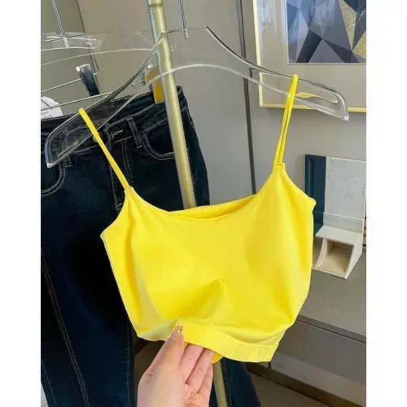 Product Introduction of Set 2 Áo Hai Dây Mảnh Dáng Ngắn Cho Nữ, Chất Cotton Mềm Mại Mút Liền, Co Giãn [R25] Top Women Bra 21