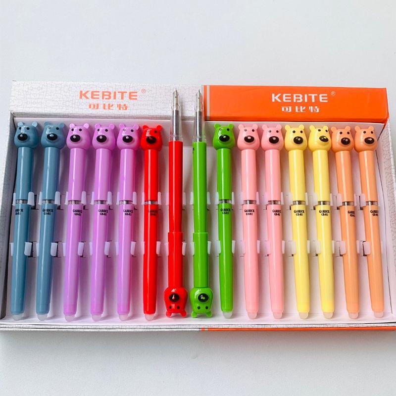 Bút máy hình gấu GB011, rèn chữ đẹp,sử dụng ống bơm mực hoặc ống mực xoá được cho học sinh tiểu học,ngòi kim tinh mài trơn, nét nhỏ