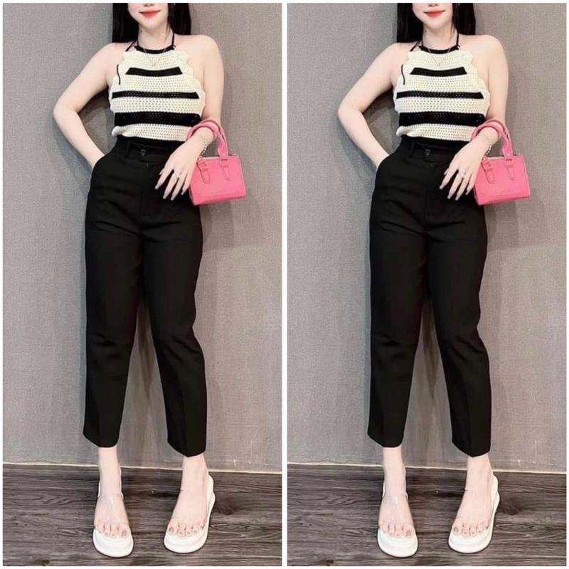 Quần baggy nữ 9 tấc LƯNG BẢN có khóa kéo lưng không chun chất Umi hàn co giãn có bigsize Woman Top (Dài quần 90cm) Women Pants