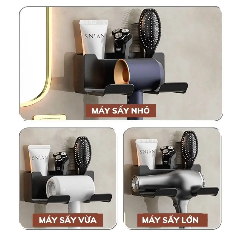 Giá Treo Máy Sấy Tóc Dán Tường Nhà Tắm Chất Liệu Nhựa Chịu Lực Tốt 6