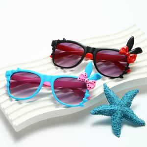 Children's Sunglasses Boys and Girls UV-Proof Love Rabbit Ear Spot Bow Sunglasses Fashion Baby Aviator Sunglasses