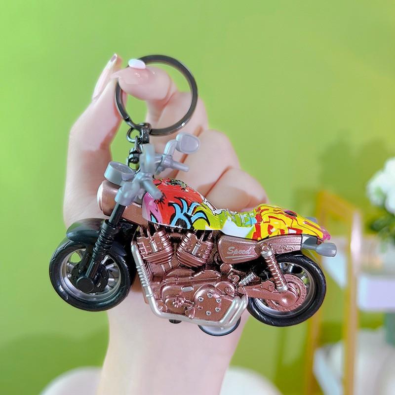 Product Introduction of Creative Trending Mini Warrior Harley Motorcycle Motorcycle Keychain Pendant Exquisite Vehicle Key Chain Gift 10