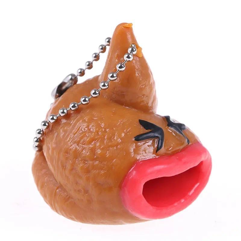 Product Introduction of 1pcs Funny Poop Keychains Emoticon Toy Pop Out Tongues Novelty Fun Little Tricky Prank Toy Gifts for Kids or Adults 5