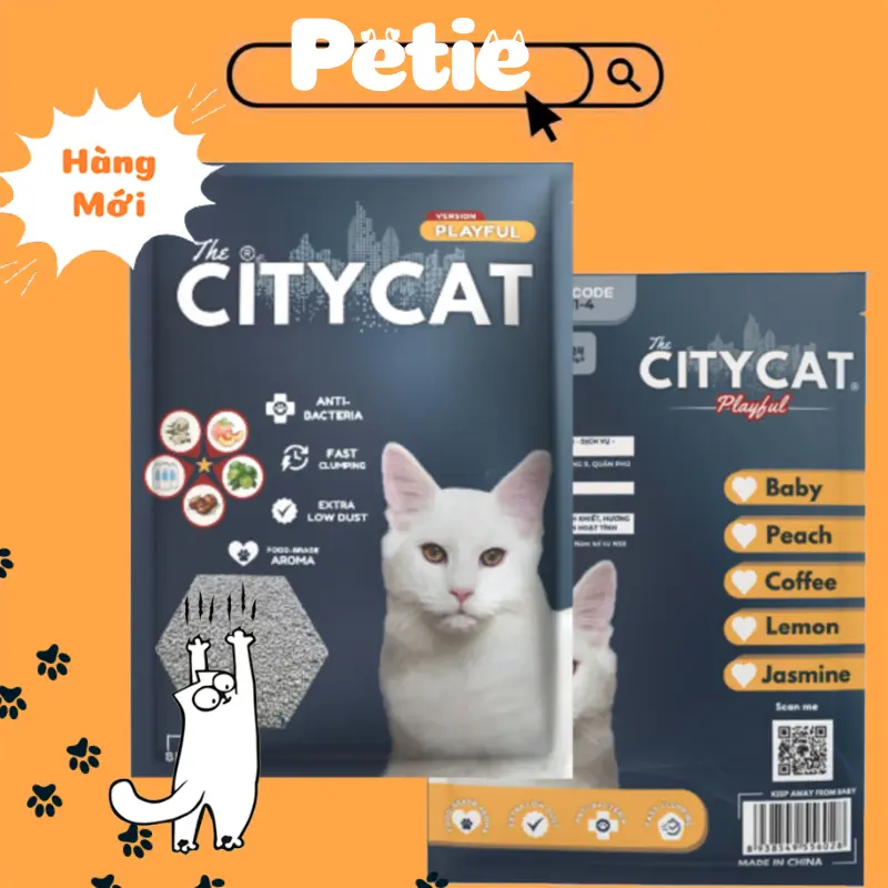 CÁT CITY CÁT AKICAT CÁT  THAN HOẠT TÍNH - Túi 8L_4kg(Vón Cục Tốt,Không Bụi,...)cát aki cho mèo, cát mèo citycat, cát vệ sinh cho mèo cát  vệ  sinh  mèo 1