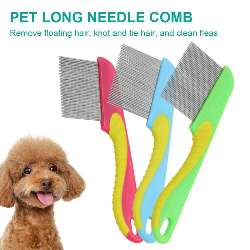 Product Introduction of Pet Flea Comb Dog Cat Hair Comb Stainless Steel Needle Comb Fur P9O2 12