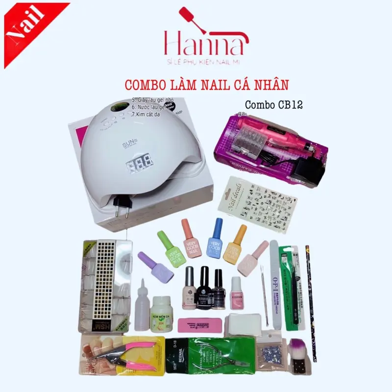 Combo dụng cụ học Nail cơ bản tại nhà (gồm 10-19 sản phẩm)