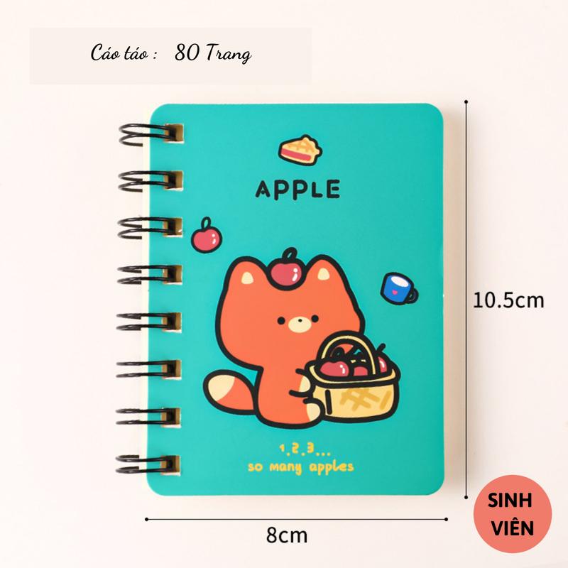 Sổ tay mini note book size A7 hoạt hình dễ thương 1