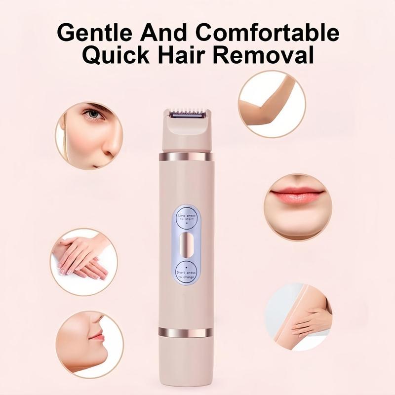 2 in 1 Electric Body Shaver for Women, 1 Piece Double-ended Rechargeable Electric Bikini Shaver, Wet and Dry Use Body Hair Trimmer for Home & Travel 2