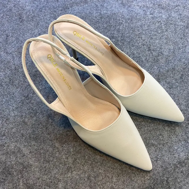 High heel_ giầy cao gót 9p mũi nhọn trơn chất liệu da nhung mềm mại (Fom chuẩn size) 4
