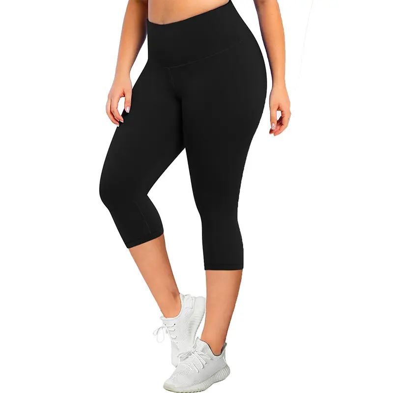 Women's high waisted cropped pants - comfortable, casual, and soft yoga pants suitable for dance, sports, and sportswear