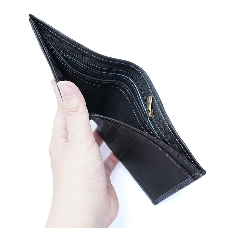 Ví da nam , ví  da bò gấp gọn da Nappa cao cấp V13 Wallet Leather Nhiều Ngăn Chữ Nhật 4