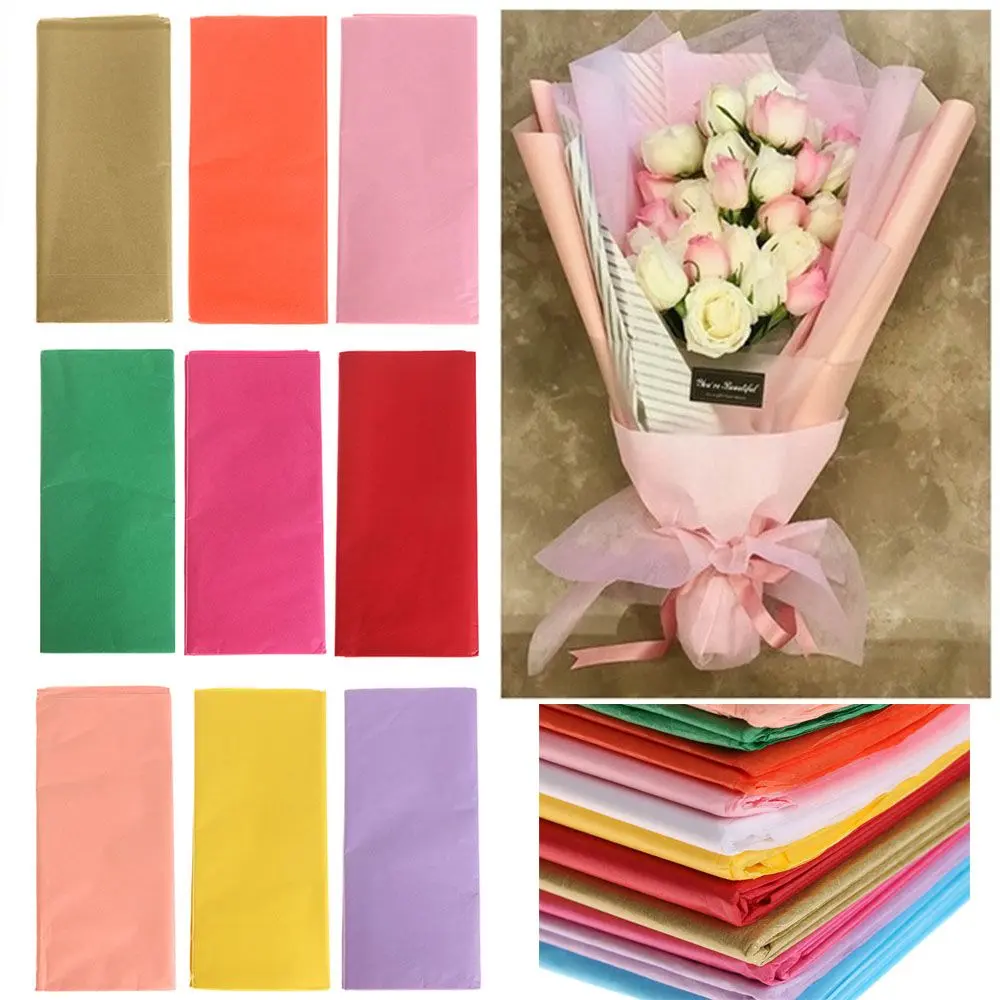 10pcs/bag Wedding Wrapping Packing DIY Origami Flower Making Scrapbooking Tissue Paper .