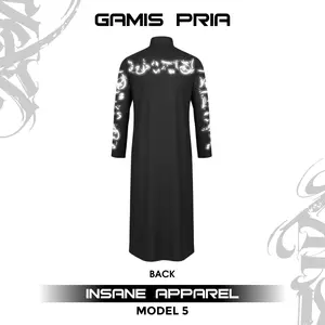 Gamis Pria Reflektif Arab Kalcer Jubah Zipper Pria Slimfit Line Menyala Muslim Wudhu Friendly Reflektif BDY4