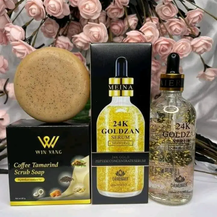 combo xà bông cafe rửa mặt và serum dưỡng da 24 0