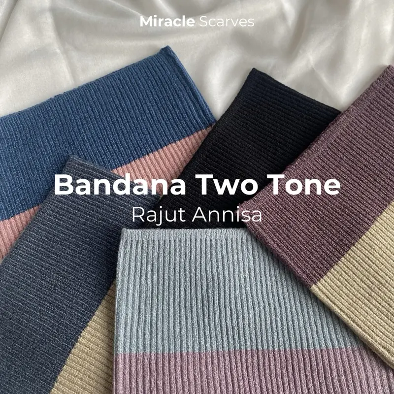 Miracle | Bandana Rajut Two Tone/Dua Warna Premium | Ciput Anisa