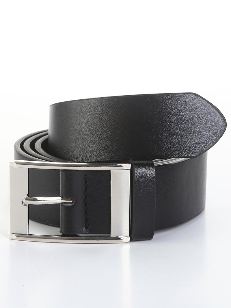 Product Introduction of Casual Men's Plain Color Pu Buckle Belt, Hot Fashion Belt for Party, Daily Clothing Decor, Modern Trendy All-match & Exquisite Belt 2