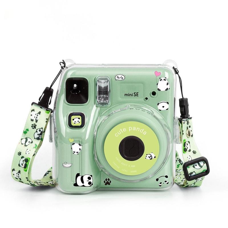 Product Introduction of New Sticker 3 in 1 Instant Camera Case with Shoulder Strap Transparent Protective Cover Shockproof Camera Bag for Fujifilm Instax mini SE 17