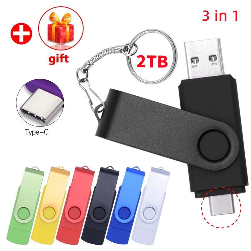 2TB flash drive 3 in 1 USB OTG Type C Micro Pendrive 512GB 256GB ...
