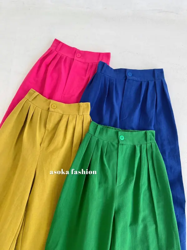 ASOKA Stormi Pants 2124 - Celana Kulot Linen - Celana Wanita Highwaist 0