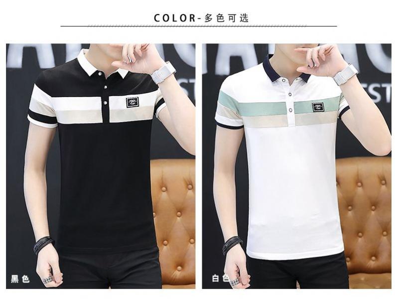 Product Introduction of Áo Thun Cotton Nguyên Chất Ngắn Tay Cho Nam, Áo Polo Có Ve Áo Dáng Ôm Hàn Quốc, Đẹp Trai, Hợp Thời Trang, Lớp Nền, Mùa Hè 7
