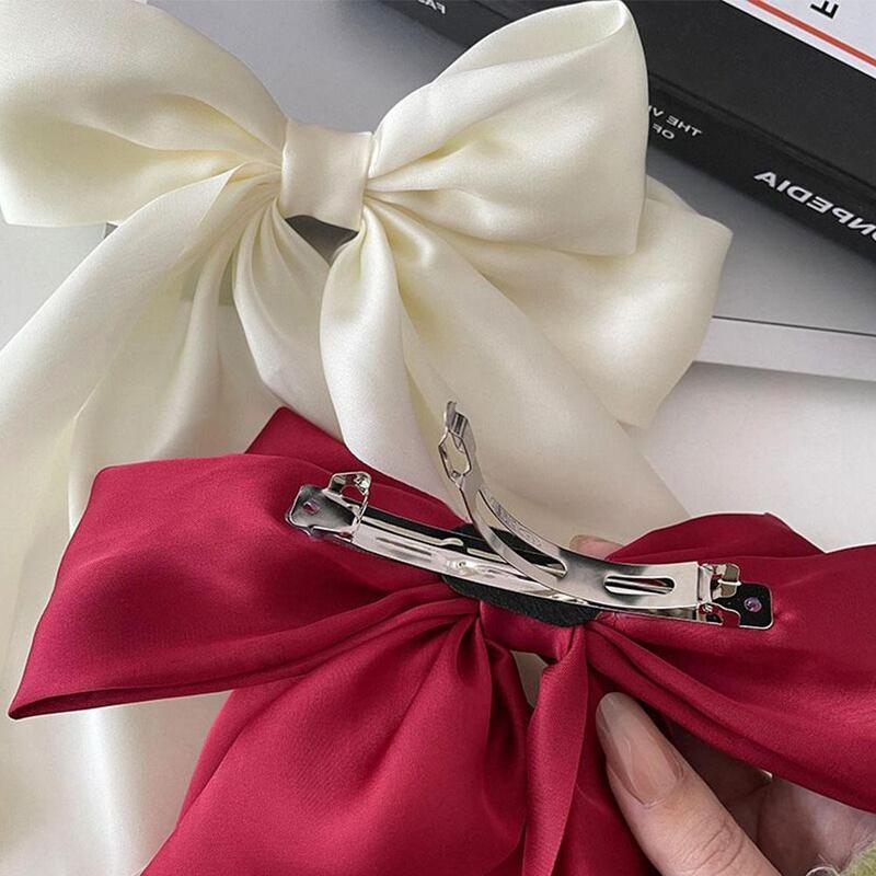 Product Introduction of Korea Elegant Long Bow Hairpin Large Ribbon Hair Clip Ribbon Clip Bow Grip Floating Braid Clip S2H9 43