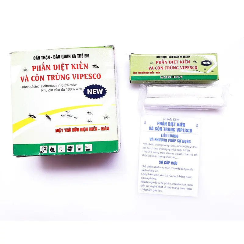 Phấn Viên Diệt Kiến, Gián, Côn Trùng Vipesco (Hộp 2 Viên) Nhang 2
