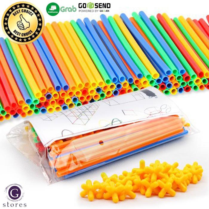 Promo Mainan DIY Pipa Rakit Konstruksi Pipe Straw Building Block ...